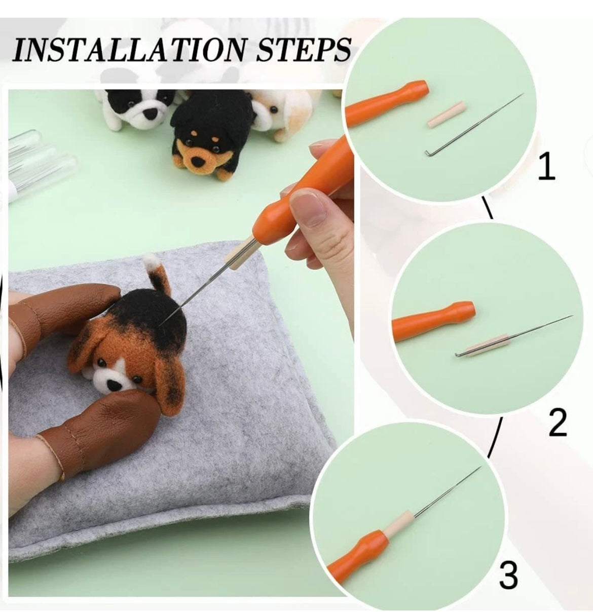 DIY Needle Felting Kit - 12 Pieces Doll Making Wool Needle Felting Starter Kit