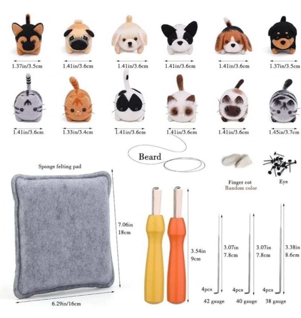DIY Needle Felting Kit - 12 Pieces Doll Making Wool Needle Felting Starter Kit