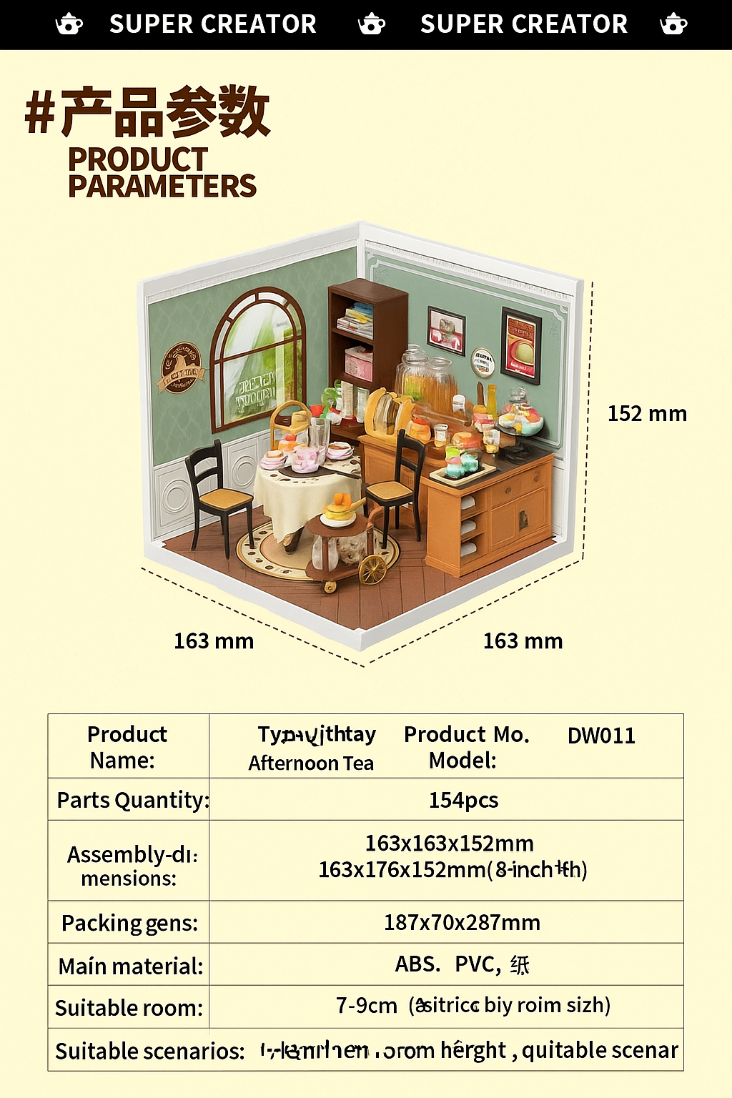 DIY Super Creator Dollhouse Series - Yum Burgers, Cheers Bar & Sweet Sips Tea