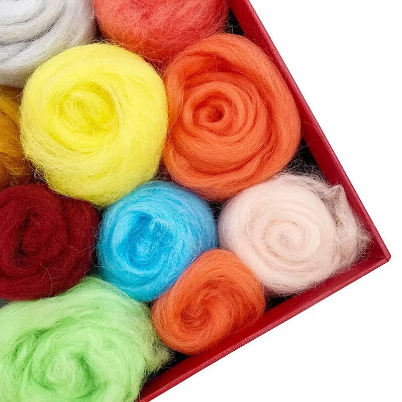 DIY Needle Felting Kit - 12 Pieces Doll Making Wool Needle Felting Starter Kit
