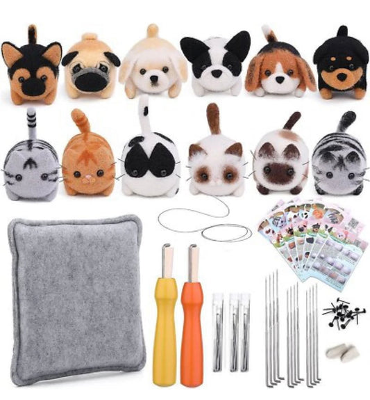 DIY Needle Felting Kit - 12 Pieces Doll Making Wool Needle Felting Starter Kit
