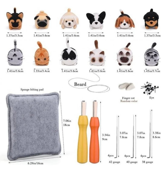 DIY Needle Felting Kit - 12 Pieces Doll Making Wool Needle Felting Starter Kit